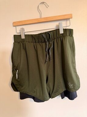 YoungLA Olive Green Men's Lined Shorts